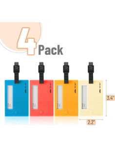 Etiquetas de Equipaje Mr. Pen, Paquete de 4, Coloridas, Plástico 2