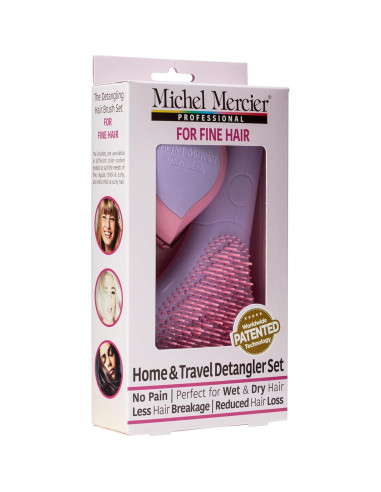 Set de Cepillos Desenredadores Michel Mercier - 2 Piezas para Cabello Fino