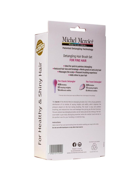 Set de Cepillos Desenredadores Michel Mercier - 2 Piezas para Cabello Fino Set de Cepillos Desenredadores Michel Mercier - 2 Piezas para Cabello Fino