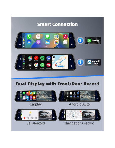 Espejo Inteligente Dash Cam KOUENOM P11 10" 2.5K Control Voz