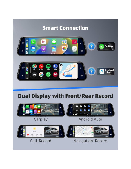 Espejo Inteligente Dash Cam KOUENOM P11 10" 2.5K Control Voz