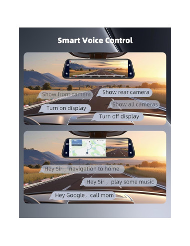 Espejo Inteligente Dash Cam KOUENOM P11 10" 2.5K Control Voz