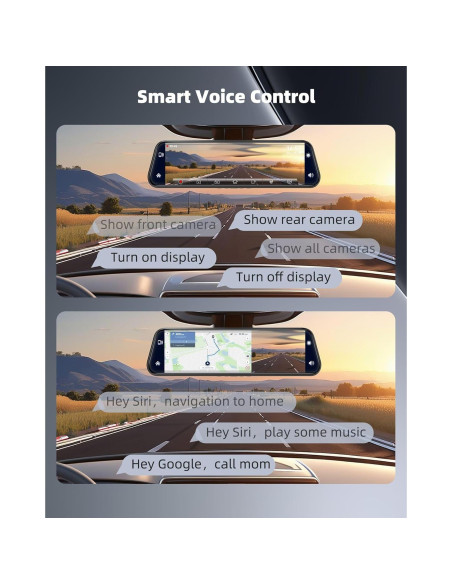 Espejo Inteligente Dash Cam KOUENOM P11 10" 2.5K Control Voz