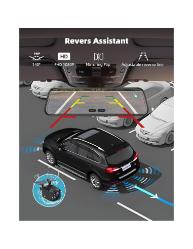 Espejo Inteligente Dash Cam KOUENOM P11 10" 2.5K Control Voz