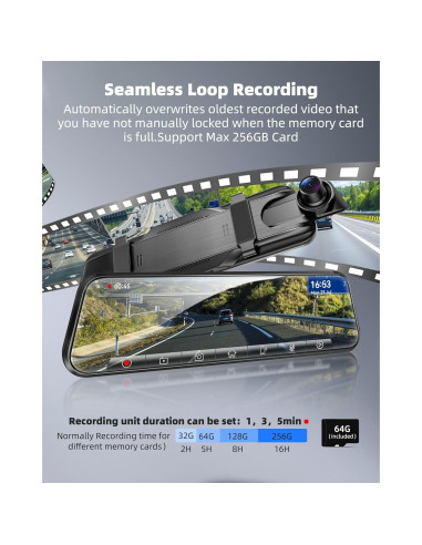 Espejo Inteligente Dash Cam KOUENOM P11 10" 2.5K Control Voz