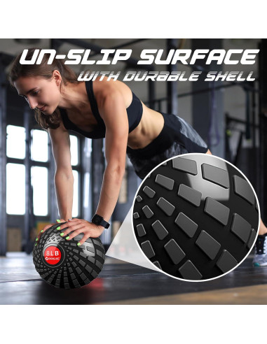 Slam Ball 3.63 kg GOOGIC Balón Medicinal para Ejercicio