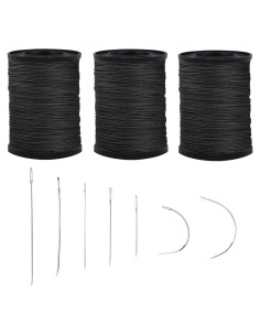 Kit de Hilo de Reparación de Tapicería Topus - 3 Rollos 64m y 7 Agujas