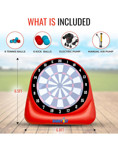 Juego de Dardos Inflable Zastic! 1.98m con Pelotas y Bomba