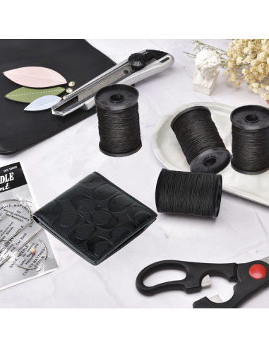 Kit de Hilo de Reparación de Tapicería Topus - 3 Rollos 64m y 7 Agujas