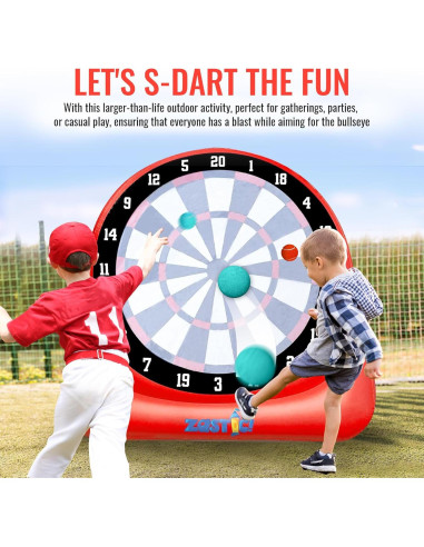 Juego de Dardos Inflable Zastic! 1.98m con Pelotas y Bomba