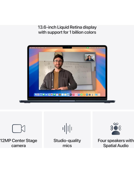 Apple MacBook Air 2025 13.6" M4 16GB 256GB SSD Medianoche con AppleCare+