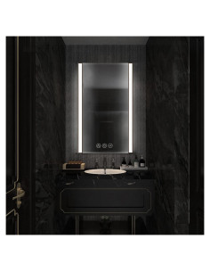 Espejo LED para baño Blossom 81x50 cm dorado cepillado