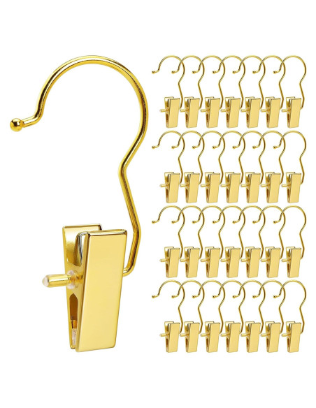 Clips de Botas Dorados Amber Home 24PCS - Ganchos Portátiles