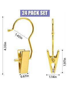 Clips de Botas Dorados Amber Home 24PCS - Ganchos Portátiles 2