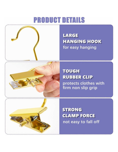Clips de Botas Dorados Amber Home 24PCS - Ganchos Portátiles