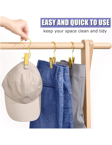 Clips de Botas Dorados Amber Home 24PCS - Ganchos Portátiles