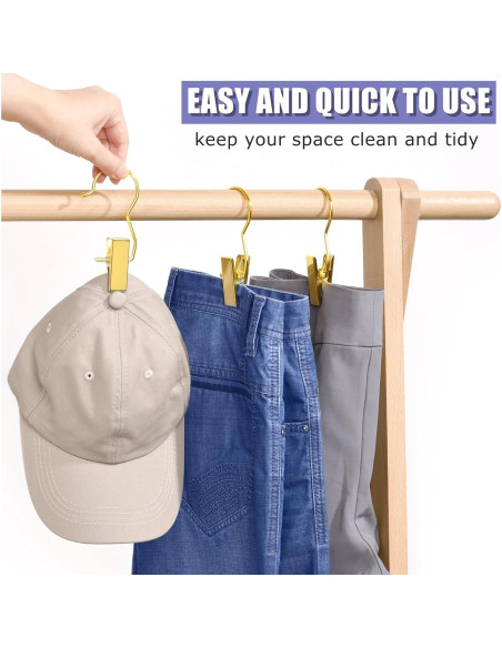 Clips de Botas Dorados Amber Home 24PCS - Ganchos Portátiles