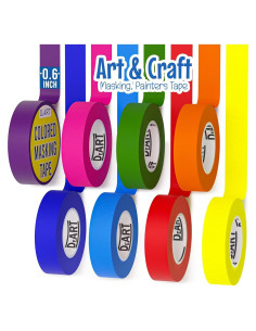 Cinta de enmascarar de colores DEART 8 rollos 10.06 m 1.52 cm