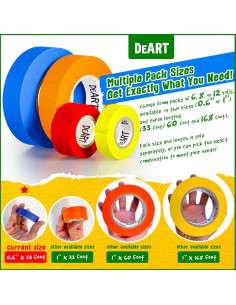 Cinta de enmascarar de colores DEART 8 rollos 10.06 m 1.52 cm 2