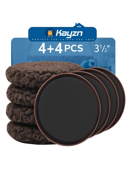Deslizadores de Muebles Kayzn 4+4 para Alfombra y Piso Duro