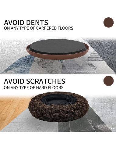 Deslizadores de Muebles Kayzn 4+4 para Alfombra y Piso Duro