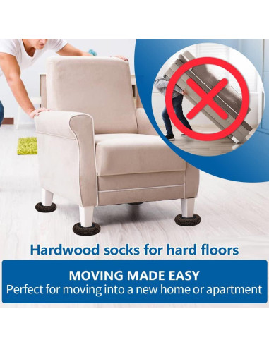 Deslizadores de Muebles Kayzn 4+4 para Alfombra y Piso Duro
