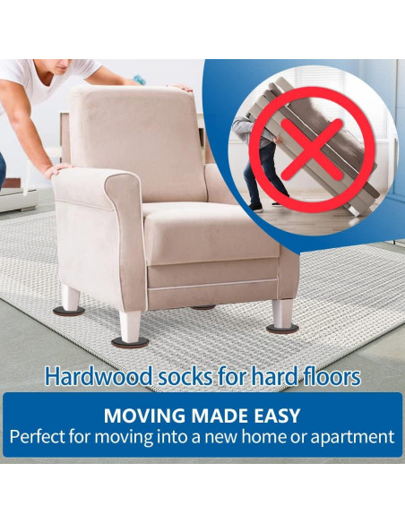 Deslizadores de Muebles Kayzn 4+4 para Alfombra y Piso Duro