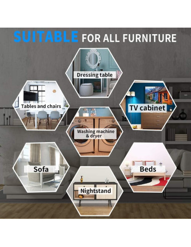 Deslizadores de Muebles Kayzn 4+4 para Alfombra y Piso Duro