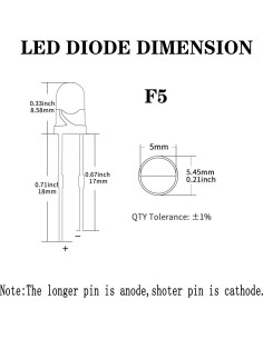 150 Diodos LED 5mm Naranjas Juasky para Proyectos DIY 2