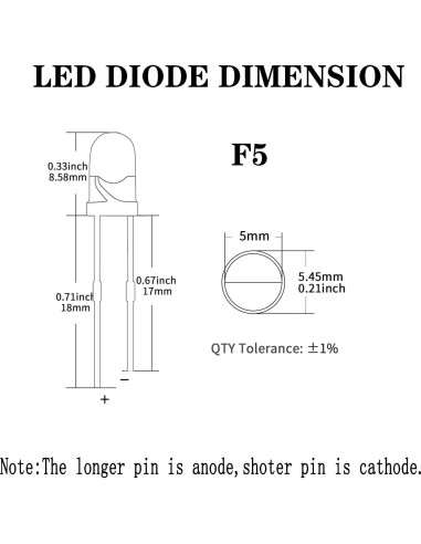 150 Diodos LED 5mm Naranjas Juasky para Proyectos DIY