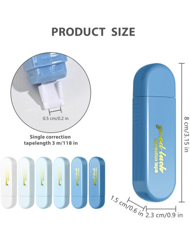 Conjunto de 6 Cintas de Corrección Valtiner Blanca 0.51 cm