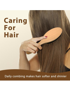 Cepillo de Cerdas de Jabalí Black Egg para Cabello Fino 22.9cm 2