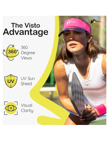Visera Deportiva VISTO UV Transparente Ajustable Algodón Negro