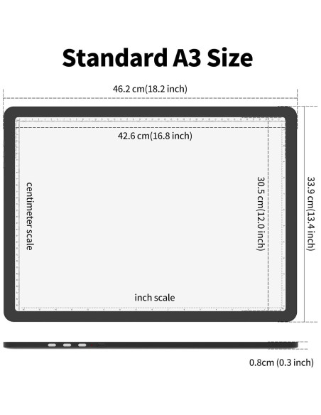 Almohadilla de Luz A3 TOHETO Recargable LED 5600 Lux Negra