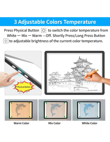 Almohadilla de Luz A3 TOHETO Recargable LED 5600 Lux Negra