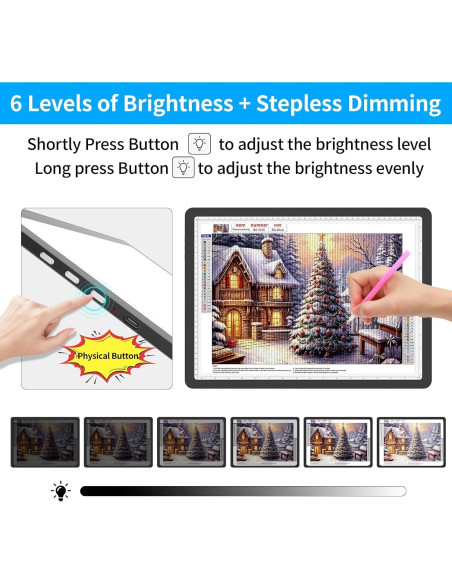 Almohadilla de Luz A3 TOHETO Recargable LED 5600 Lux Negra