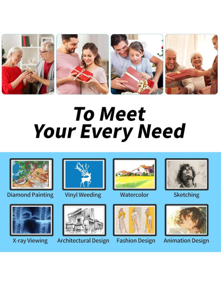 Almohadilla de Luz A3 TOHETO Recargable LED 5600 Lux Negra