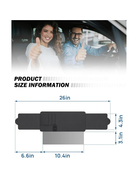 Extensor de Parasol JoyTutus Ajustable para Coche 66cm