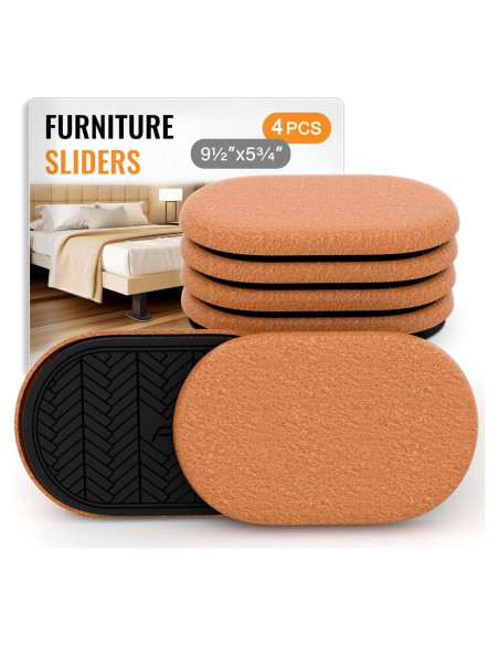 Deslizadores de Muebles TOMHUA Fieltro Ovalados 24.1x14.6 cm 4 PCS