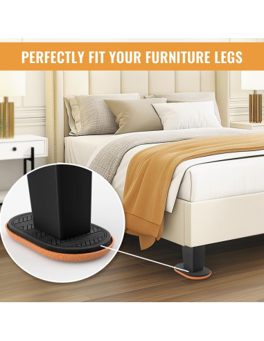 Deslizadores de Muebles TOMHUA Fieltro Ovalados 24.1x14.6 cm 4 PCS