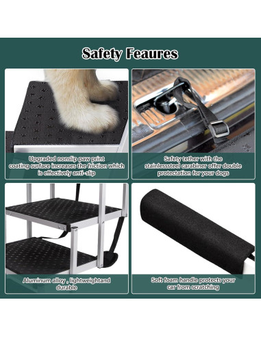 Rampa para Perros Zerria Extra Ancha 4 Escalones 90 kg