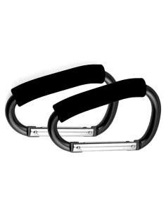 Ganchos para Cochecito de Bebé - 2 Piezas Aluminio Negro