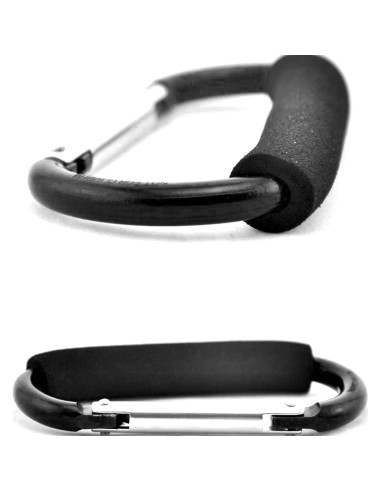 Ganchos para Cochecito de Bebé - 2 Piezas Aluminio Negro