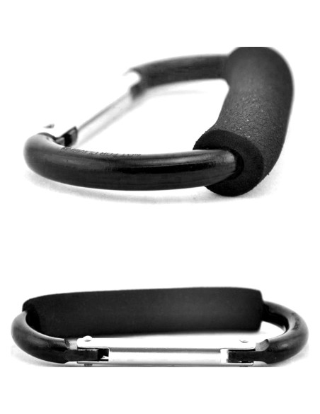 Ganchos para Cochecito de Bebé - 2 Piezas Aluminio Negro