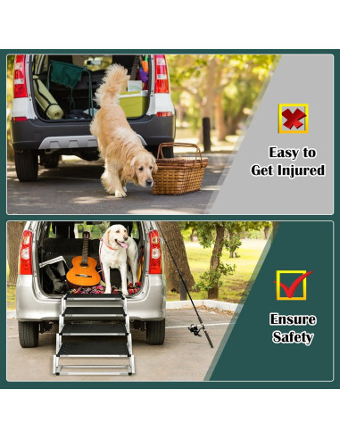 Rampa para Perros Zerria Extra Ancha 4 Escalones 90 kg