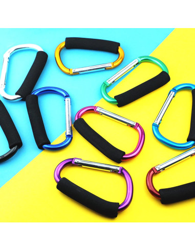 Ganchos para Cochecito de Bebé - 2 Piezas Aluminio Negro