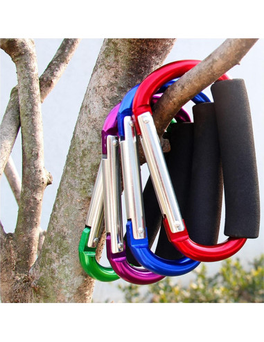 Ganchos para Cochecito de Bebé - 2 Piezas Aluminio Negro