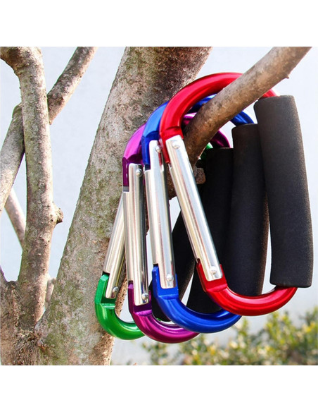 Ganchos para Cochecito de Bebé - 2 Piezas Aluminio Negro