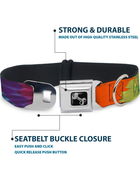 Collar de Perro Buckle-Down Tie Dye 1.0 cm Ancho 23-38 cm