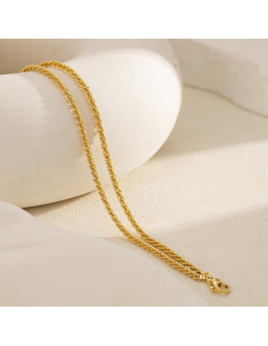 Pulsera de Tobillo Tewiky de Plata Esterlina Ajustable Dorada